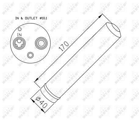 Filtre déshydrateur du circuit de climatisation NRF B.V. 33285