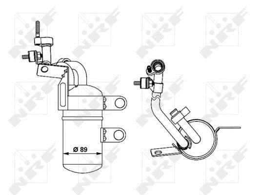 Filtre déshydrateur du circuit de climatisation NRF B.V. ref. 33290