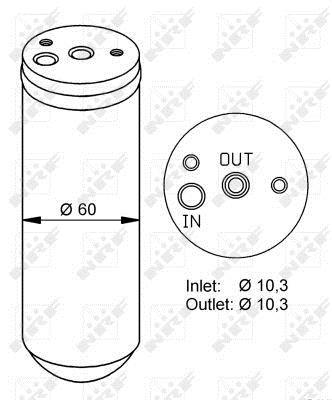 Filtre déshydrateur du circuit de climatisation NRF B.V. 33293