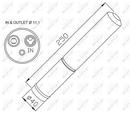 Filtre déshydrateur du circuit de climatisation NRF B.V. ref. 33295