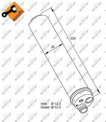 Filtre déshydrateur du circuit de climatisation NRF B.V. 33297
