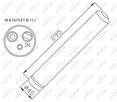 Filtre déshydrateur du circuit de climatisation NRF B.V. ref. 33298