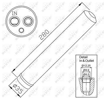 Filtre déshydrateur du circuit de climatisation NRF B.V. 33302