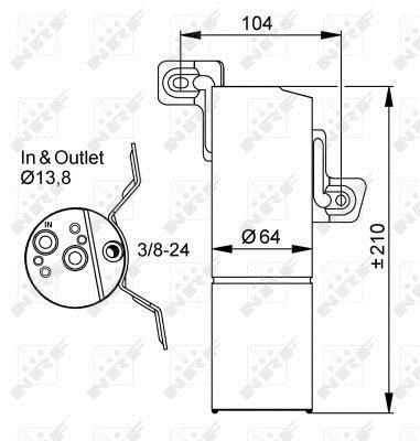 Filtre déshydrateur du circuit de climatisation NRF B.V. 33303
