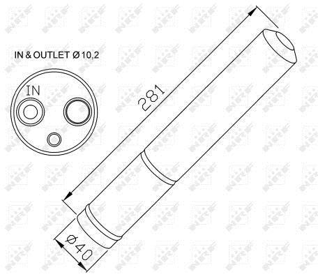 Filtre déshydrateur du circuit de climatisation NRF B.V. 33304