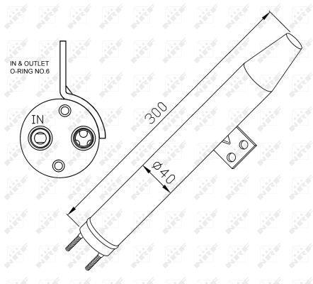 Filtre déshydrateur du circuit de climatisation NRF B.V. ref. 33306