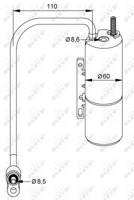 Filtre déshydrateur du circuit de climatisation NRF B.V. ref. 33309