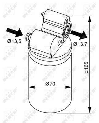 Filtre déshydrateur du circuit de climatisation NRF B.V. ref. 33313