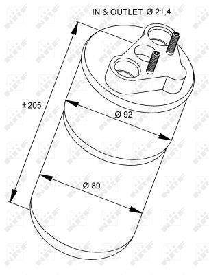 Filtre déshydrateur du circuit de climatisation NRF B.V. ref. 33317