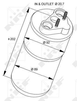 Filtro desidratante de climatização NRF B.V. ref. 33318