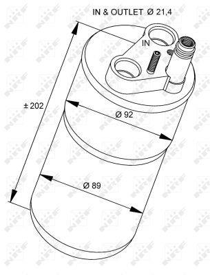 Filtre déshydrateur du circuit de climatisation NRF B.V. ref. 33322