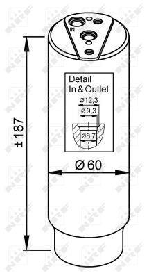 Filtre déshydrateur du circuit de climatisation NRF B.V. ref. 33327