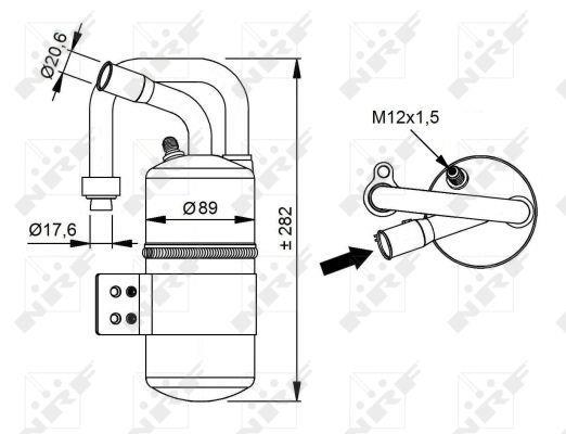 Filtre déshydrateur du circuit de climatisation NRF B.V. ref. 33339