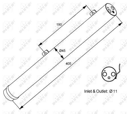 Filtre déshydrateur du circuit de climatisation NRF B.V. 33353