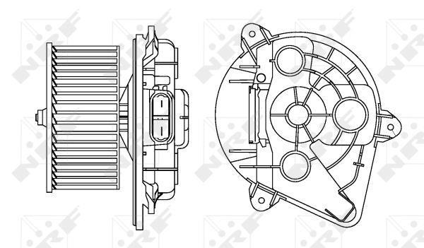 Pulseur d'air habitacle (Ventilateur habitacle) NRF B.V. ref. 34156