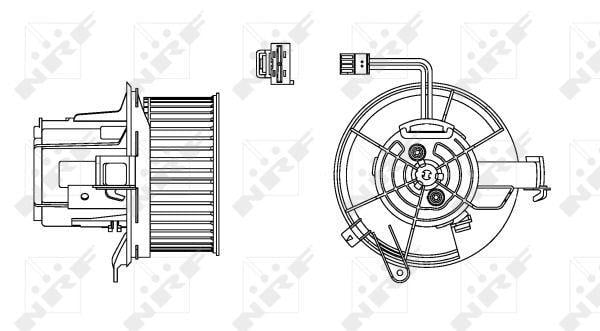 Pulseur d'air habitacle (Ventilateur habitacle) NRF B.V. ref. 34162