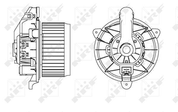 Pulseur d'air habitacle (Ventilateur habitacle) NRF B.V. ref. 34166