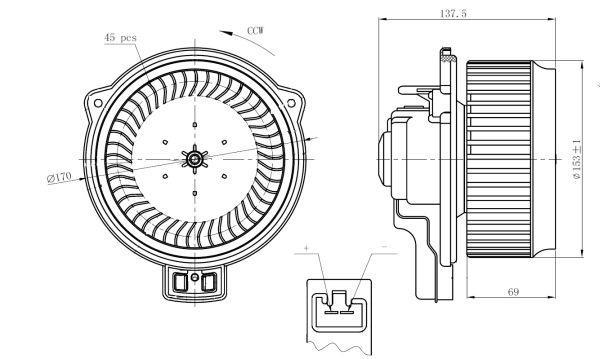 Ventilador habitáculo NRF B.V. 34267