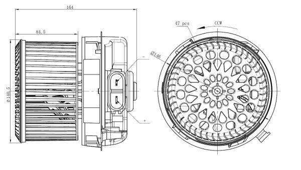 Pulseur d'air habitacle (Ventilateur habitacle) NRF B.V. ref. 34273