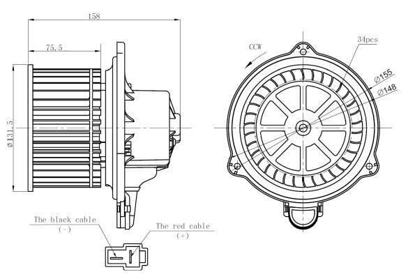 Ventilador de habitáculo NRF B.V. ref. 34274
