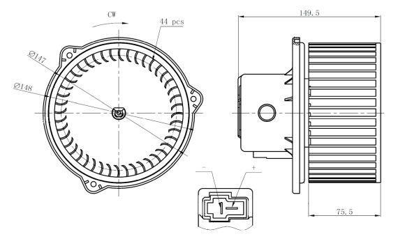 Ventilador de habitáculo NRF B.V. ref. 34275