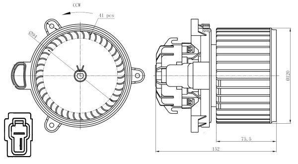 Pulseur d'air habitacle (Ventilateur habitacle) NRF B.V. 34279