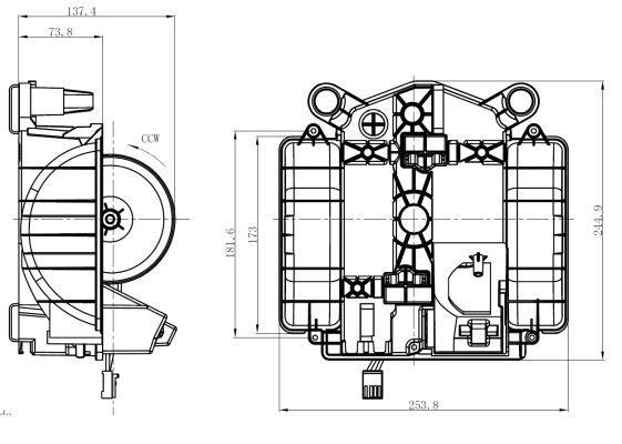 Pulseur d'air habitacle (Ventilateur habitacle) NRF B.V. 34281