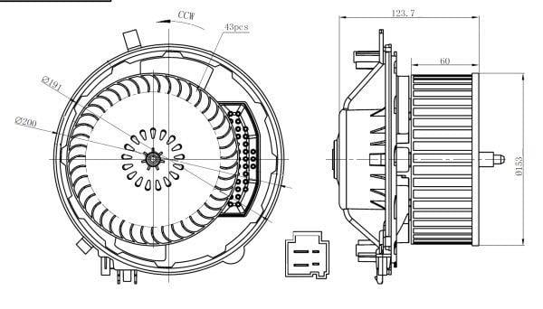 Pulseur d'air habitacle (Ventilateur habitacle) NRF B.V. ref. 34283