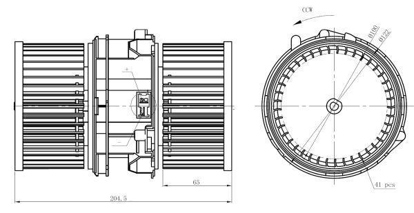 Pulseur d'air habitacle (Ventilateur habitacle) NRF B.V. ref. 34290