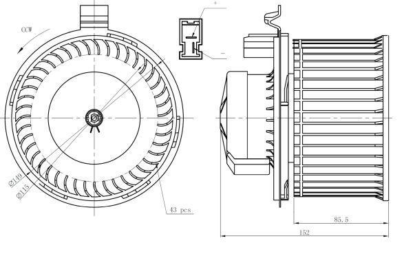 Pulseur d'air habitacle (Ventilateur habitacle) NRF B.V. 34292
