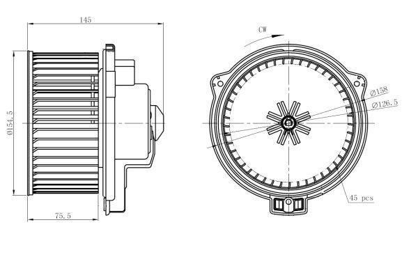 Pulseur d'air habitacle (Ventilateur habitacle) NRF B.V. 34294