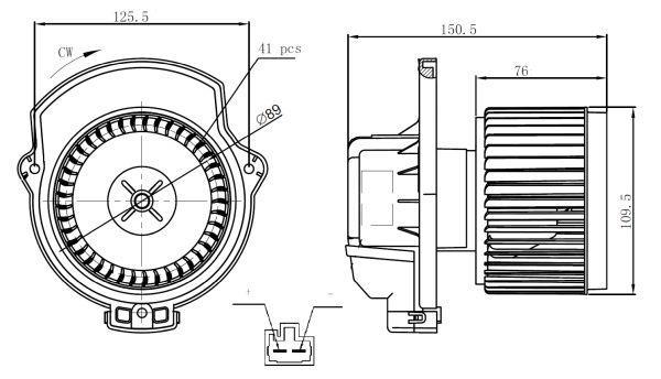 Pulseur d'air habitacle (Ventilateur habitacle) NRF B.V. ref. 34297
