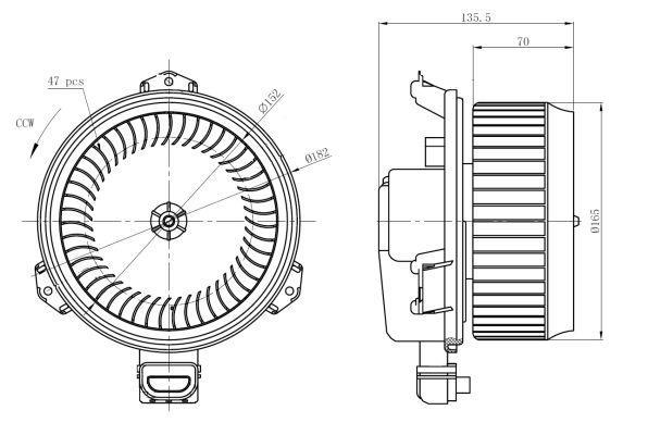Pulseur d'air habitacle (Ventilateur habitacle) NRF B.V. 34298