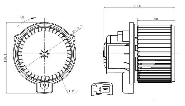 Pulseur d'air habitacle (Ventilateur habitacle) NRF B.V. 34300