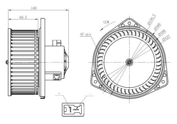 Pulseur d'air habitacle (Ventilateur habitacle) NRF B.V. ref. 34303