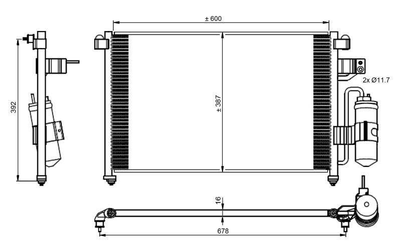 Condenseur, climatisation (Radiateur de climatisation) NRF B.V. ref. 350016