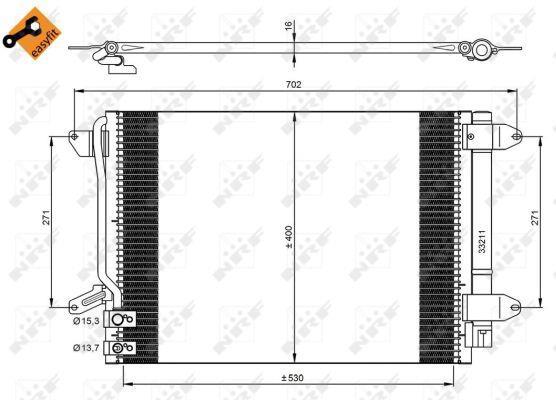Condensador de climatização NRF B.V. ref. 350028