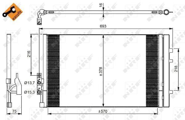 Condensador de climatização NRF B.V. ref. 350036
