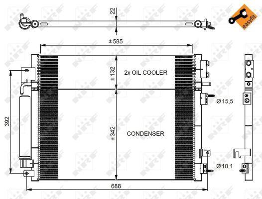 Condensador, aire acondicionado NRF B.V. ref. 350037