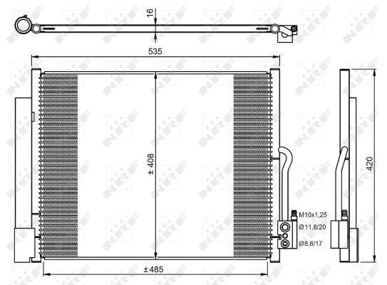 Condenseur, climatisation (Radiateur de climatisation) NRF B.V. ref. 350053