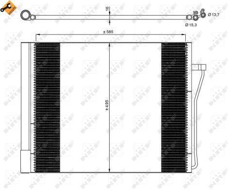 Condenseur, climatisation (Radiateur de climatisation) NRF B.V. 350077