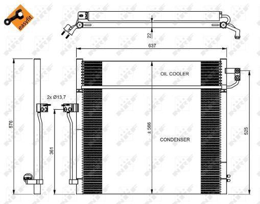 Condensador de climatização NRF B.V. ref. 350080