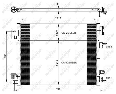 Condensador de climatização NRF B.V. ref. 350088