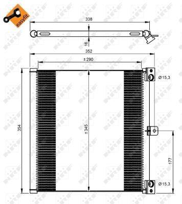 Condensador, aire acondicionado NRF B.V. ref. 350203