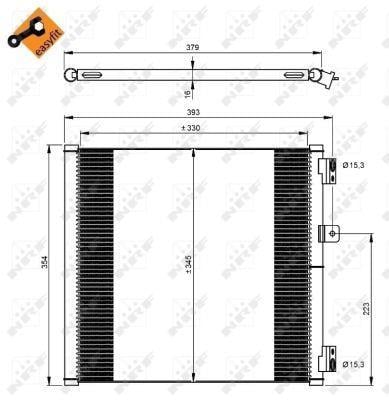 Condenseur, climatisation (Radiateur de climatisation) NRF B.V. ref. 350204