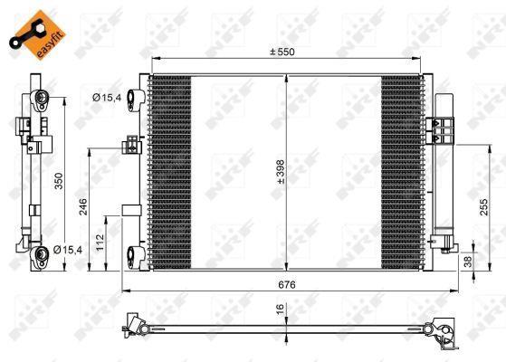 Condenseur, climatisation (Radiateur de climatisation) NRF B.V. ref. 350210