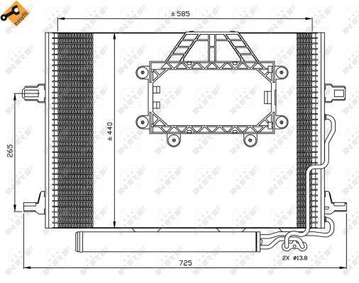 Condenseur, climatisation (Radiateur de climatisation) NRF B.V. ref. 350211
