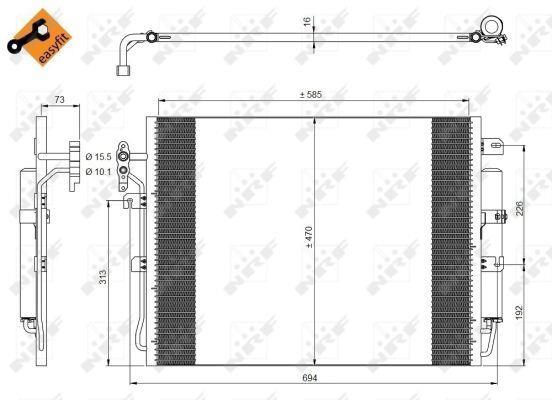 Condensador, aire acondicionado NRF B.V. ref. 350217