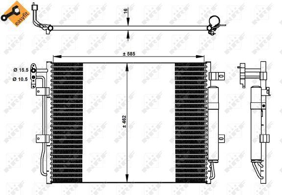 Condenseur, climatisation (Radiateur de climatisation) NRF B.V. ref. 350330