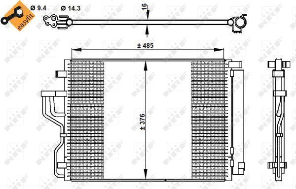 Condensador, aire acondicionado NRF B.V. ref. 350334
